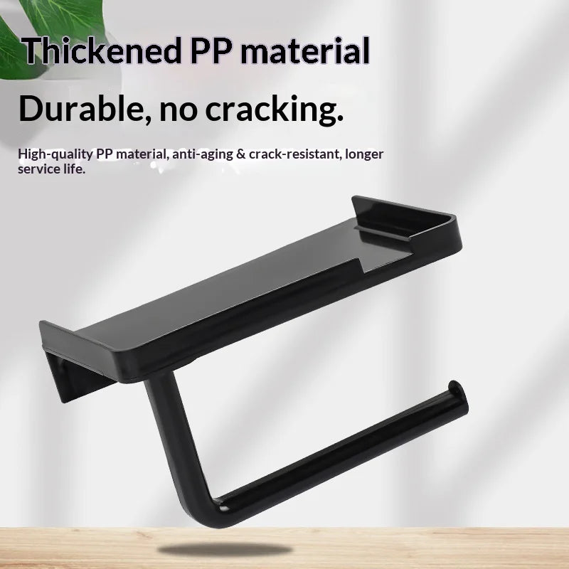 Toilet Paper Holder Plastic Storage Rack Kitchen Towel Placement of Seasoning Bottles Bathroom Wall Roll of Paper Phone Storage
