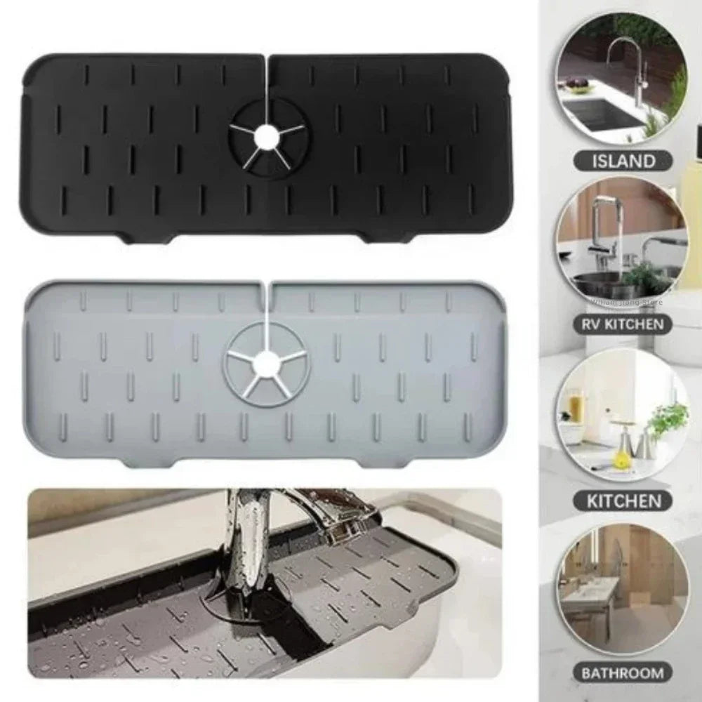 Silicone Mat Gourmet Faucet Kitchen Accessory Home Appliance Sponge Rack Kitchens Accessories Kitchen Sink Splash Guard for You