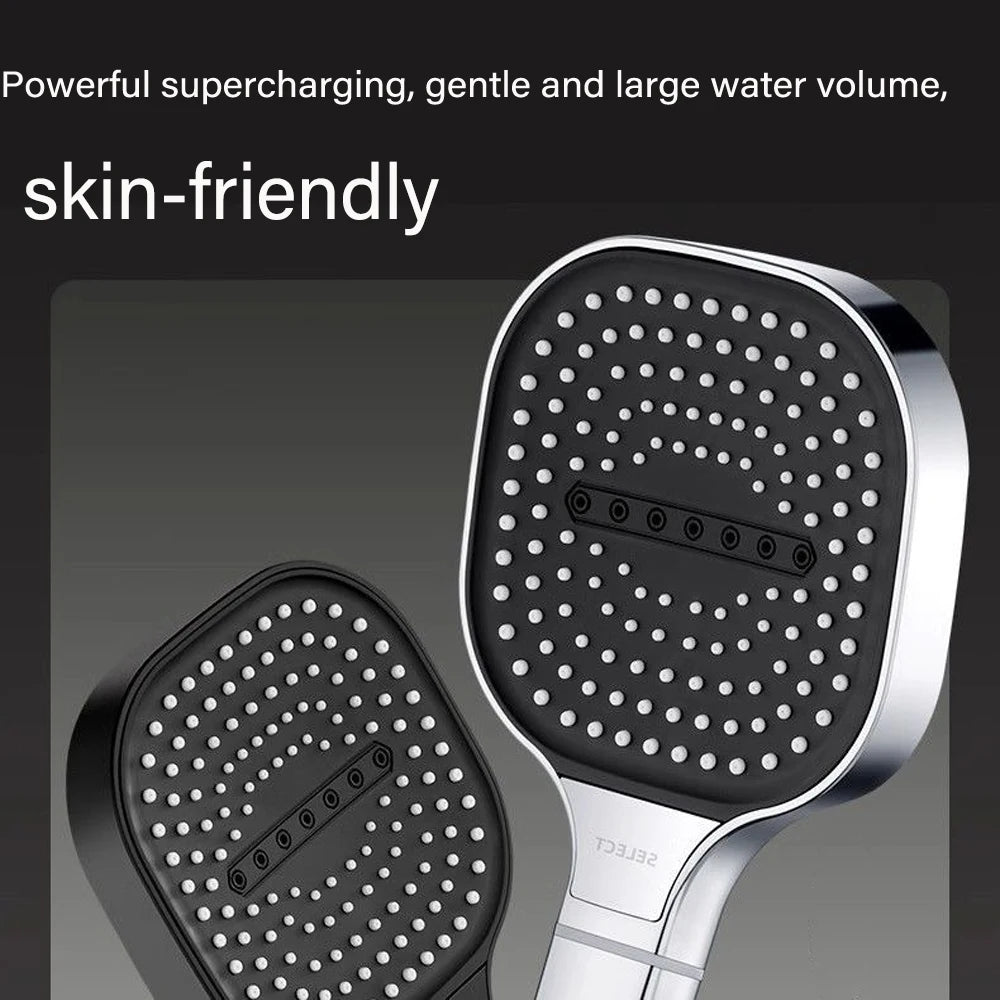 New 13cm Large Panel Shower Head Adjustable 3 Modes High Pressure Massage Shower Head Filter Element Bathroom Accessories