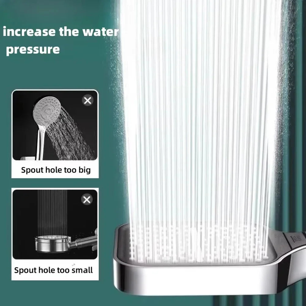 New 13cm Large Panel Shower Head Adjustable 3 Modes High Pressure Massage Shower Head Filter Element Bathroom Accessories