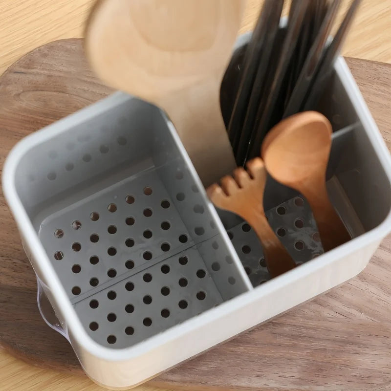 Household Chopstick and Tableware Storage Box. Bottom with Drain Tray. Multi Functional Storage Cage. Kitchen Supplies Storage