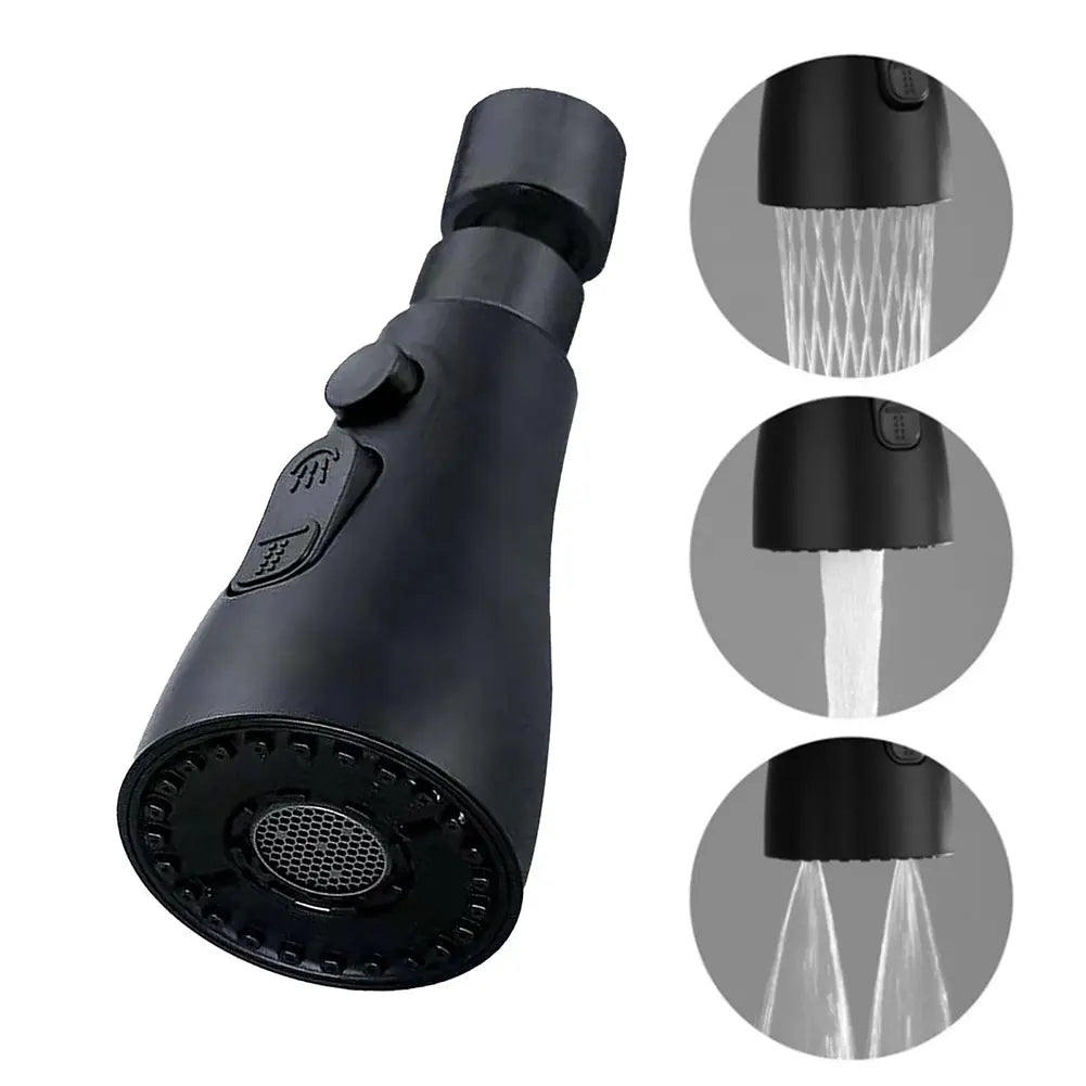 3 In 1 Kitchen Faucet Extender Universal 360° Rotate Pull Out Kitchen Tap Multi-mode Strong Flushing Booster Kitchen Accessories