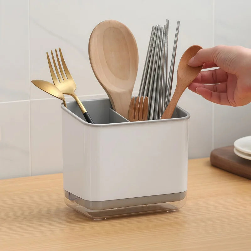 Household Chopstick and Tableware Storage Box. Bottom with Drain Tray. Multi Functional Storage Cage. Kitchen Supplies Storage