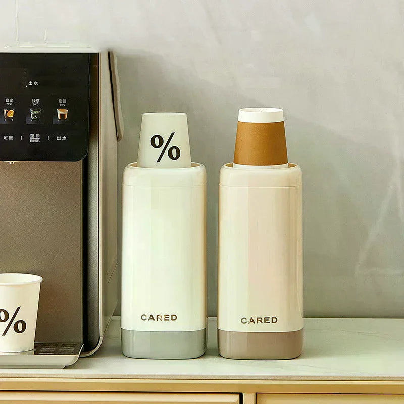 Household Cup Holder, Disposable Paper Cup Storage Rack, Living Room Dust-Proof, Non Perforated Wall Mounted Paper Cup Holder