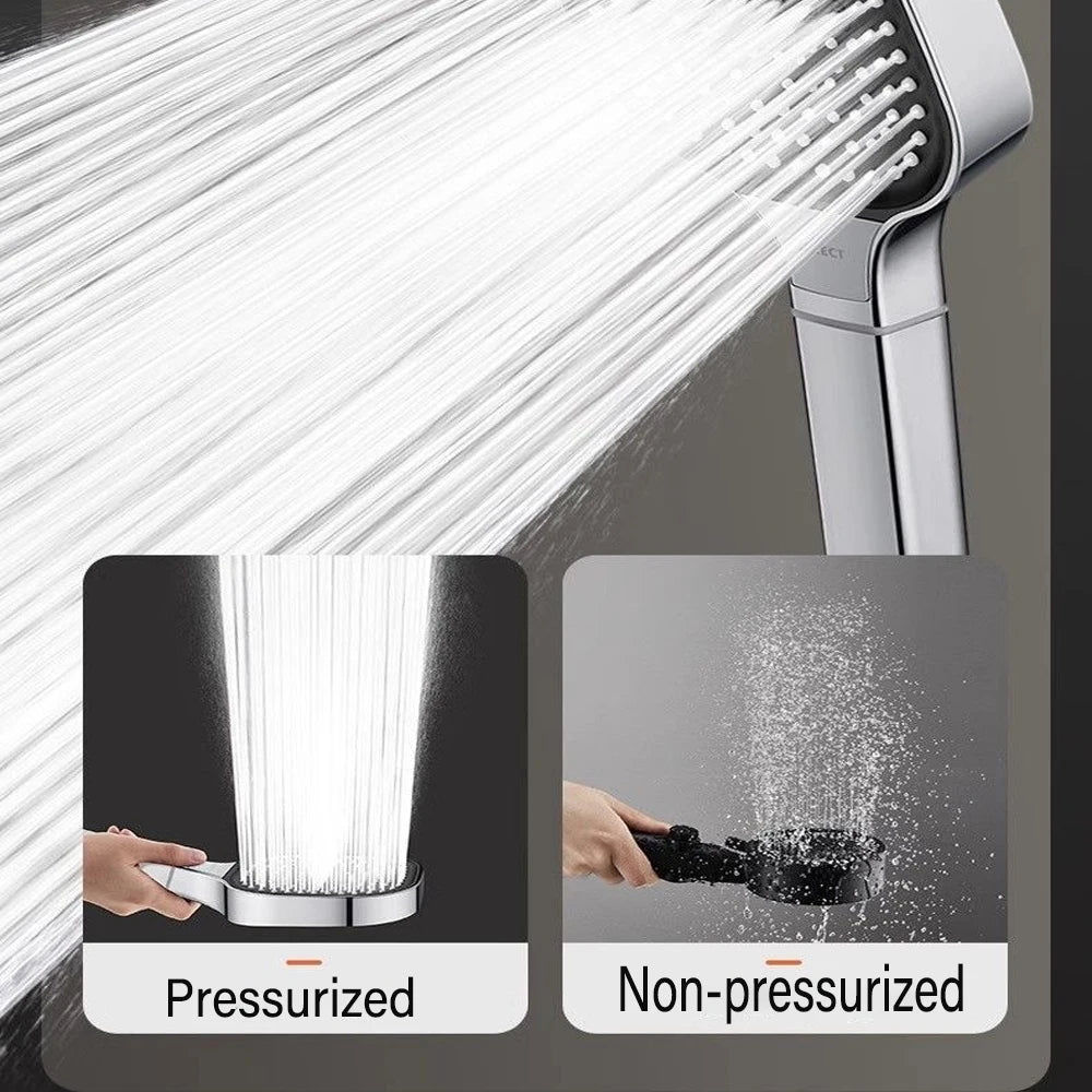 New 13cm Large Panel Shower Head Adjustable 3 Modes High Pressure Massage Shower Head Filter Element Bathroom Accessories