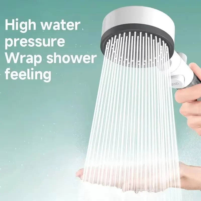 High Pressure Handheld Shower Head with 8 Modes Adjustable Water Filter One Key Stop Water Saving Bathroom Accessory