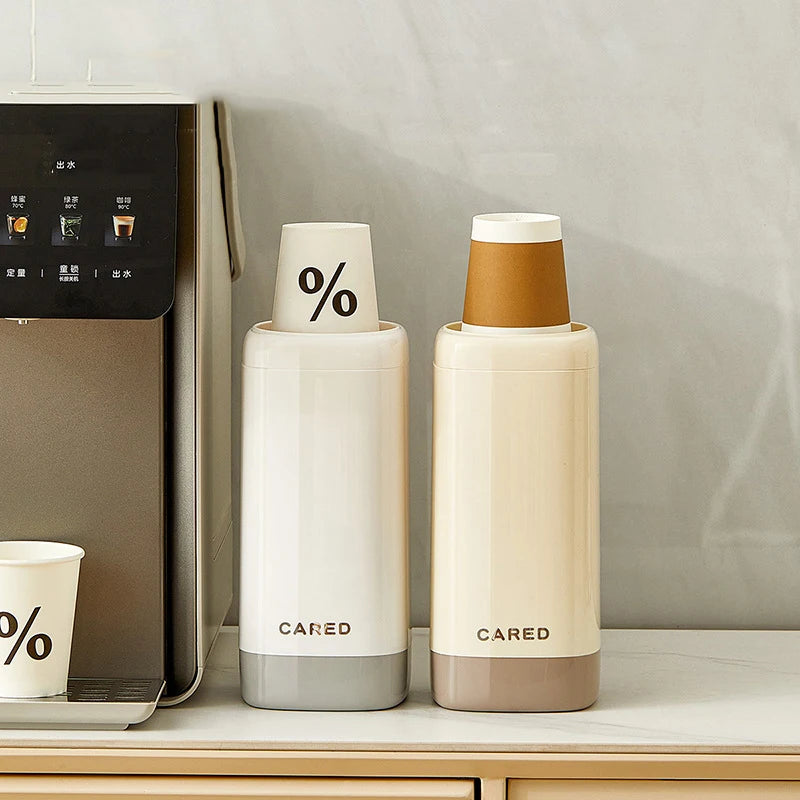 Household Cup Holder, Disposable Paper Cup Storage Rack, Living Room Dust-Proof, Non Perforated Wall Mounted Paper Cup Holder