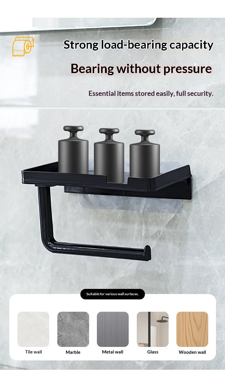 Toilet Paper Holder Plastic Storage Rack Kitchen Towel Placement of Seasoning Bottles Bathroom Wall Roll of Paper Phone Storage
