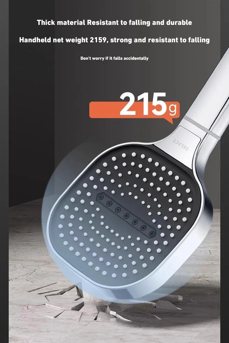 New 13cm Large Panel Shower Head Adjustable 3 Modes High Pressure Massage Shower Head Filter Element Bathroom Accessories