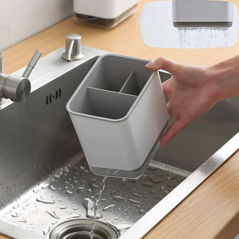 Household Chopstick and Tableware Storage Box. Bottom with Drain Tray. Multi Functional Storage Cage. Kitchen Supplies Storage