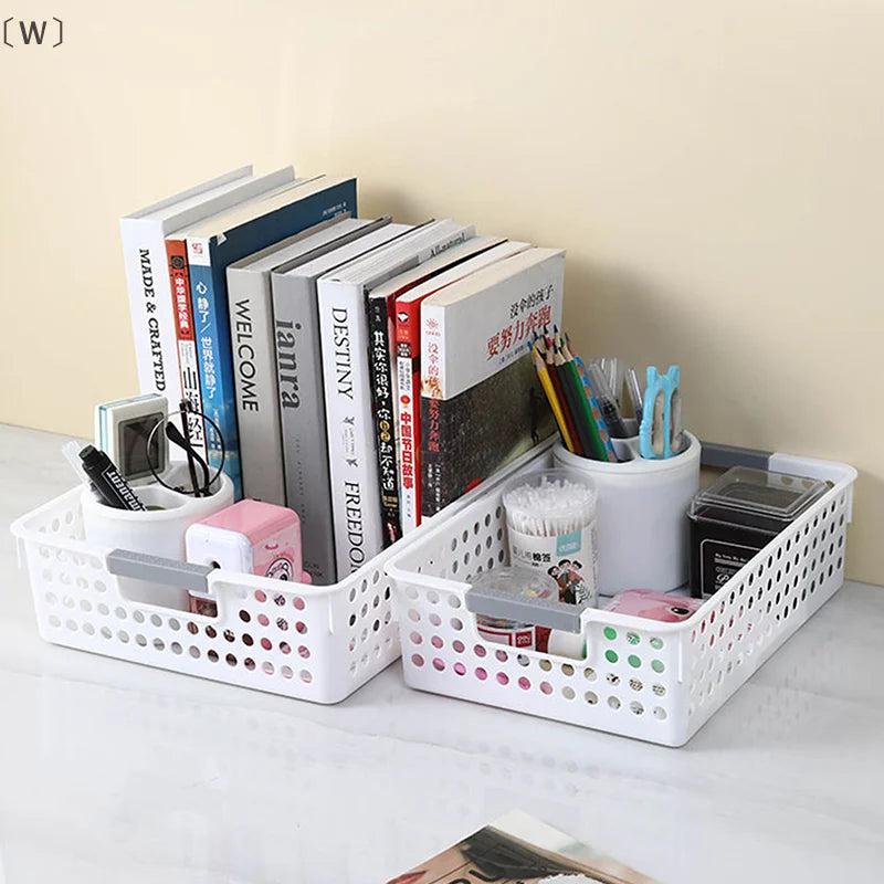 〔W〕Household Hollow Out Storage Basket For Miscellaneous Toys And Cosmetics Desktop Minimalist Plastic Storage Basket〔Winter1〕