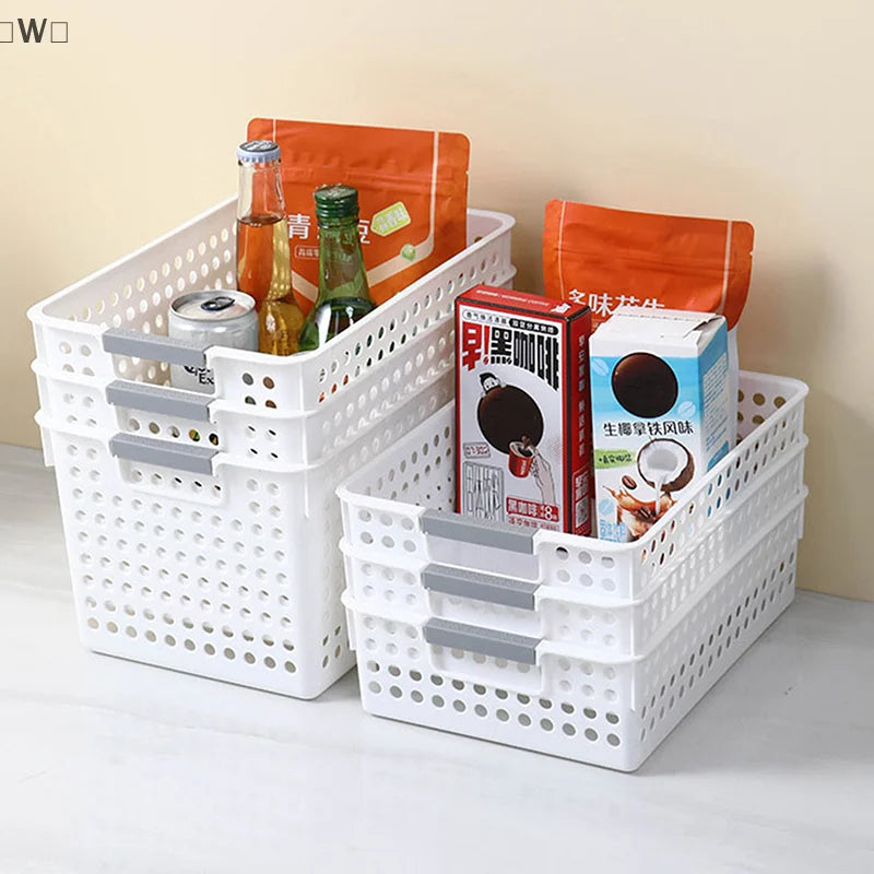 〔W〕Household Hollow Out Storage Basket For Miscellaneous Toys And Cosmetics Desktop Minimalist Plastic Storage Basket〔Winter1〕