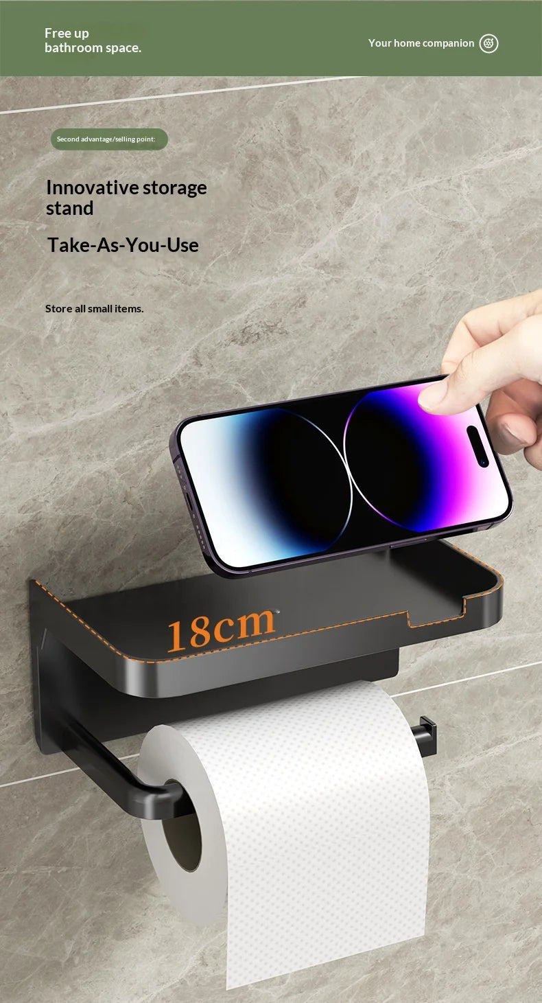 Toilet Paper Holder Plastic Storage Rack Kitchen Towel Placement of Seasoning Bottles Bathroom Wall Roll of Paper Phone Storage